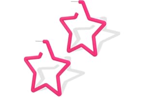 JJUNW Jeffdad 1 para neonowych kolczyków damskich, vintage, akrylowe, neonowe akcesoria, damskie, kolorowe, neonowe kolczyki, różowe, na imprezę z lat 80., akcesoria na imprezy tematyczne, imprezy