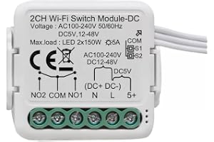 MHCOZY 2 kanal DC 5 V 24 V 32 V AC 100–240 V Tuya Smart Life app torrkontakt WiFi Smart reläer omkopplingsmodul, arbete med A