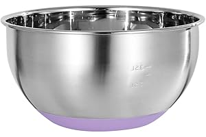 FAB4HOME Bols à mélanger en Acier Inoxydable Bols de Cuisson Bol en métal Bol à Cuisson en Acier Inoxydable Base en Silicone Antidérapant Bol de 28cm