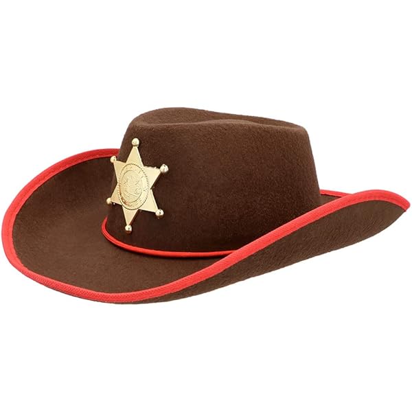 Cappello Sceriffo Bambino Marrone - Costume Cowboy/Cowgirl Con Placca, Per Halloween E Feste - Foto 7