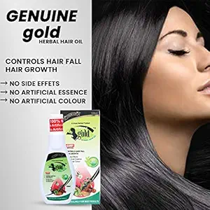 GENUINE GOLD HERBAL HAIR OIL 100% NATURAL ONLY HERBS NO ARTIFICIAL COLOURS|NO ESSENCE ADDED|EFFECTIVELY CONTROLS HAIR FALL