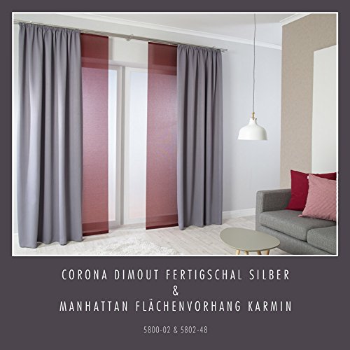 Flächenvorhang Manhattan Farbe: Karmin transparent - 3