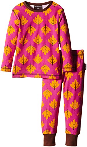 Maxomorra Unisex Baby AU5B-M090 Long Sleeve Floral Pyjama Set, Orange (Orange/Pink), 18-24 Months (Manufacturer Size:86/92)