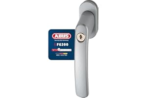 Manilla para ventana con cerradura ABUS FG200 AB208 - juego de 5 - pomo para ventana con cilindro de presión, llaves iguales - nivel de seguridad ABUS 3-84582 - plateado