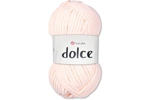 Frida's Wollhaus YarnArt 100 g Dolce Chenille Wolle Garn Stricken Häkeln Amigurumi 64 Farben (779 | Pastellapricot)