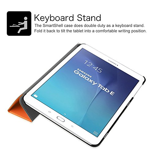 Fintie Samsung Galaxy Tab E 9.6 Hülle Case – Ultra Schlank Superleicht Ständer Smart Shell Cover Schutzhülle Etui Tasche für Samsung Galaxy Tab E T560N / T561N 24,3 cm (9,6 Zoll) Tablet-PC, Orange - 9