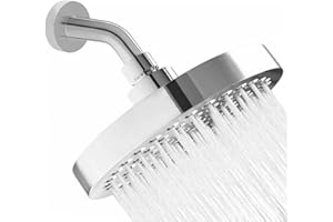 muash Premium Shower Head Replacement - Overhead Shower Head with 90 Nozzle Swivel Rainfall Feature - Fixed Over Head Shower