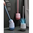 Homecloud Toilet Brush|Wall Mounted Toilet Cleaning Brushes|Brushes For Bathroom Cleaning Japanese Designed Modern Design With Soft Bristle Can Also Be Wall Hanged. (Blue/Grey/Pink) - Plastic