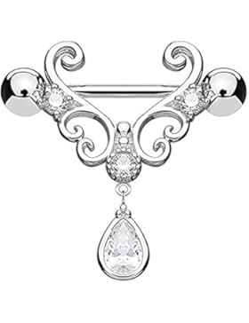 beyoutifulthings FILIGRANE HERZEN TROPFEN ANHÄNGER Brustwarzen-piercing Intim-piercing Brust-piercing Nippel-piercing...