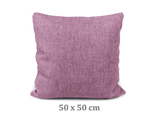 Doppelpack zum Sparpreis! 2 Kissenhüllen in Struktur-Optik – erhältlich in 23 modernen Farben und 3 verschiedenen Größen, 50 x 50 cm, altrosa - 2