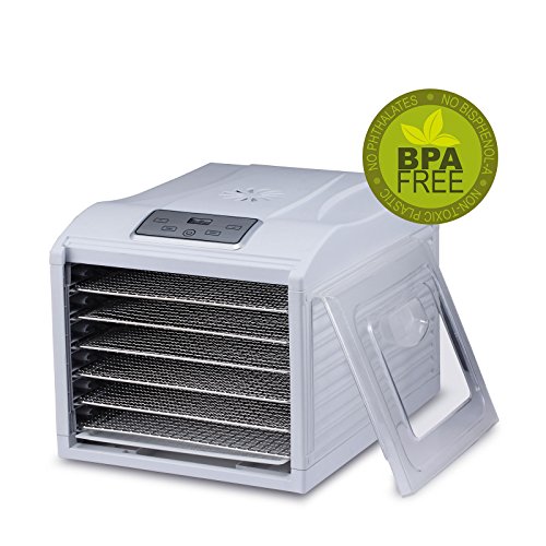 BioChef Arizona Dörrautomat / Dörrgerät / 6 Einschübe aus Edelstahl inkl. – BPA-freies Tritan – GRATIS 1 x Einlegbogen & 1 x Antihaft- Tablett (weiß) - 2