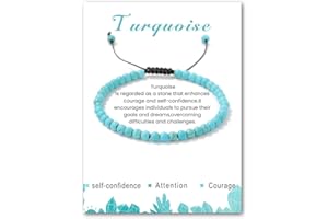 LOCCY Crystal Bracelet for Women, 4mm Natural Stone Bracelet Adjustable Gemstone Stone Bracelets Yoga Beads Bracelets for Women Men for Birthday Christmas Valentine's Gifts