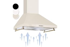 Klarstein Hotte Aspirante 60cm, Hottes de Cuisine avec Filtre de Hotte en Aluminium, Débit d'Air Puissant de 645m³/h, Eclairage LED, Extracteur d'Air Silencieux, Hotte Efficace avec Evacuation