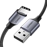 Ugreen &Ouml;rg&uuml;l&uuml; USB Type-C Şarj ve Data Kablosu, 1.5 Metre, Siyah