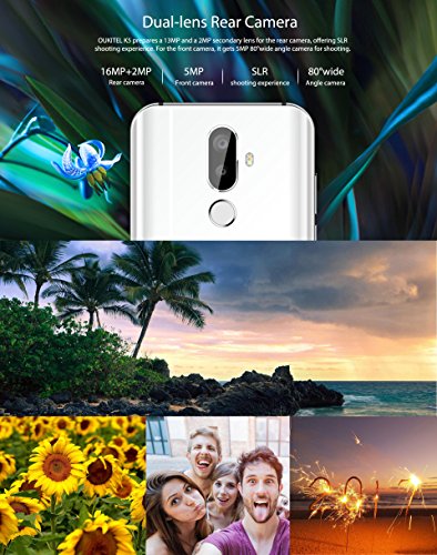 OUKITEL K5 - 5,7 pouces HD (ratio 18: 9) Android 7.0 4G smartphone, 1,5 GHz quad core 2 Go + 16 Go, 4000mAh batterie, camÃ©ras triple (5MP + 2MP + 16MP) - bianca