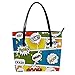 Produktbild Women's Bag Shoulder Tote handbag with Comic Bubbles Set With Boom Splash Omg print Zipper Purse PU Leather Top-handle Zip Bags