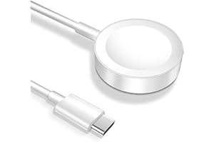 AEN ART Chargeur Apple Watch, iWatch de Charge Rapide Magnétique USB‑C Câble, [Certifié MFi] sans Fil Station de Charge Rapide Magnétique Compatible Apple Watch Series 8/7/6/5/4/3/2/1/SE (1m)