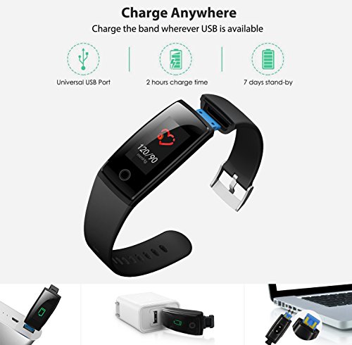 MorePro Waterproof Fitness Tracker, Color Screen Activity Tracker with Heart Rate Blood Pressure Monitor, Wearable Smart Bracelet Pedometer Watch with Sleep Monitor for Woman Men Kids - Image 4