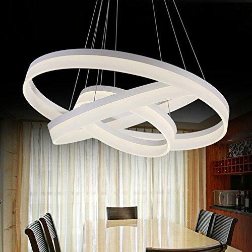 Preisvergleich Produktbild Muidege Pendelleuchten für Schlafzimmer Moderne 2017 Led Pendelleuchten Restaurant Wohnzimmer Suspension Beleuchtung Acryl Runde Led Indoor Home Hängelampen Sinfull, Weiß, 1Ring Dia40Cm, Warmweiß