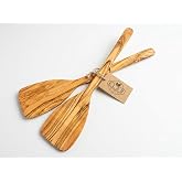Zeytin Ağacı Spatula 2'li Set &ndash; İnce ve Hafif &ndash; Omlet, Krep, Krep ve Hafif Tavada Kızartmak i&ccedil;in M&uuml;kemmel &ndash; Yapışmaz Tavalar 