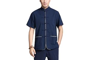 DAOBA Tang Traje Hombres Tradicional Chino Ropa Trajes Hanfu Algodón Camisa de Manga Corta Abrigo De los Hombres Tops Kung Fu Tai Chi