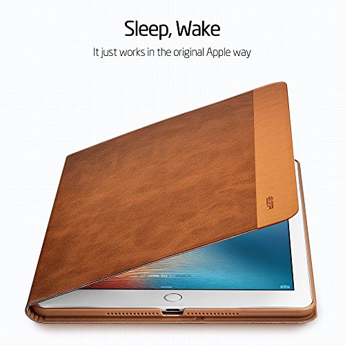 iPad Air 2 Hülle, ESR® Auto aufwachen / Schlaf Funktion Case und Einstellbarem Blickwinkel Funktion Schutzhülle für iPad Air 2/iPad 6 (Braun Brigade) - 4