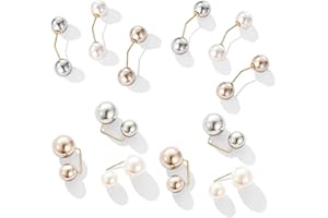 SIOPPKIK Mode Broche de Perle Simulée Épingle de Sécurité Clips de Châle de Pull Clips de Broche de Col Cardigan Châle Clips écharpe Boucle Pinces Châle pour Femmes Filles Vêtements Décoration