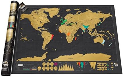 Scratch world map multicolored,Deluxe large version 82.5x59.4 cm, poster to hang on the walls, ideal gift for travelers