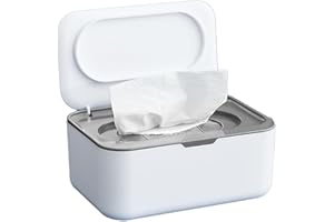 GENERISCH Feuchttücher Box, Feuchtuchspender Für Baby & Erwachsene, Nachfüllbare Feuchtes Toilettenpapier Box, Hält Tücher Frisch, Einhandbedienung, 19x13,5x7,5cm