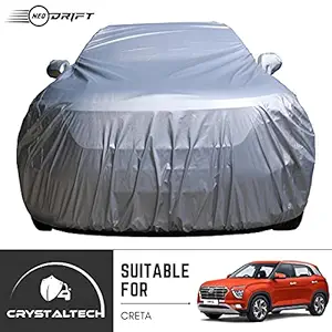 NEODRIFT 'CrystalTech' Silver Car Body Cover for Hyundai Creta (100% Water Resistant, Tailored Fit, All-Weather Protection, Multi-Layered & Breathable Fabric)(Model Year: 2015-2019)