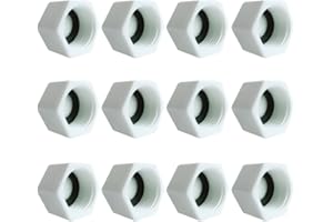 HLIWS 12 Pcs G3/4 BSP Threaded Blanking Caps,Drain Caps Seal,Appliance Trap Blanking Cap with Gasket,for Water Pipe,Washing Machine,etc(Female Thread)