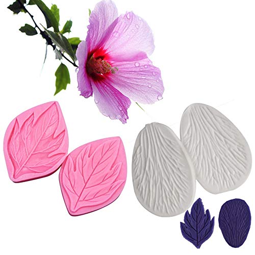 AK Art KITCHENWARE, stampi per pasta di zucchero, per fiori, foglie e petali, per taglio e venature, per decorazione torte Hibiscus