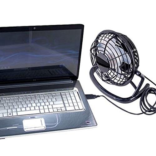 4 Zoll 4 Blätter USB Ventilator Mini Tischventilator 360° Drehbar USB Fan Lüfter aus Kunststoff Schwaz - 3