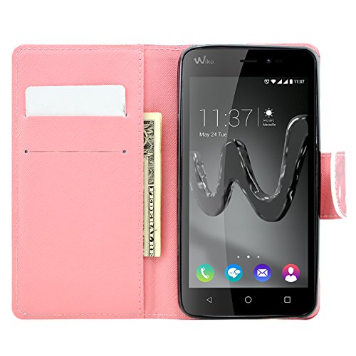 Wiko Freddy Handyhülle, Fraelc® Schutzhülle für Wiko Freddy Hülle Silikon TPU Schutz Lederhülle Backcover Flip Case Wallet Tasche mit Standfunktion Kartenfächer Handytasche für Wiko Freddy – Purple Butterfly Muster - 6