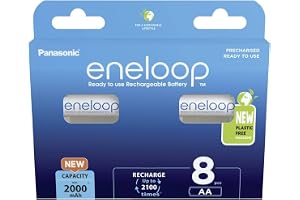 eneloop, AA/Mignon Ni-MH Akku, 8er-Pack, Kapazität mit min. 2000 mAh, Ready-to-Use Ni-MH Akkus, bis zu 2000 Mal wiederau