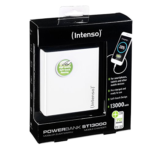 Intenso 7333542 Powerbank ST13000 Soft Touch externes Ladegerät (13000mAh) für Smartphone/Tablet PC/MP3 Player/Digitalkamera weiß - 5