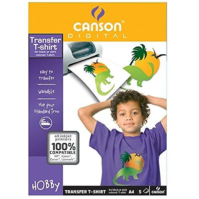 Canson Papier Transfert pour T-shirt Noir 5 Feuilles A4