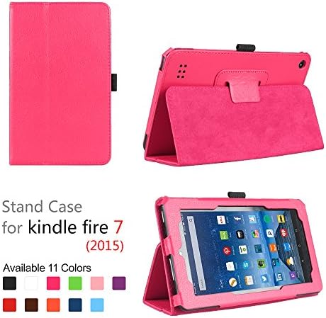 Amazon fire 7 case,Standing case for kindle fire 7 Tablet (Fire 7โโ Display 5th generation,2015 Release Only),Color (Hot Pink)