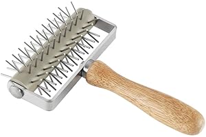 AKAIGU Homemade Stainless Steel Pizza Cake Pie Bread Pastry Baking Tool Dough Docker Needle Roller Wheel