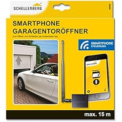 Schellenberg 60999 - Apertura de la puerta del garaje para puerta exterior con Smartphone, modulo de recepción a distancia y aplicación gratuita, color negro