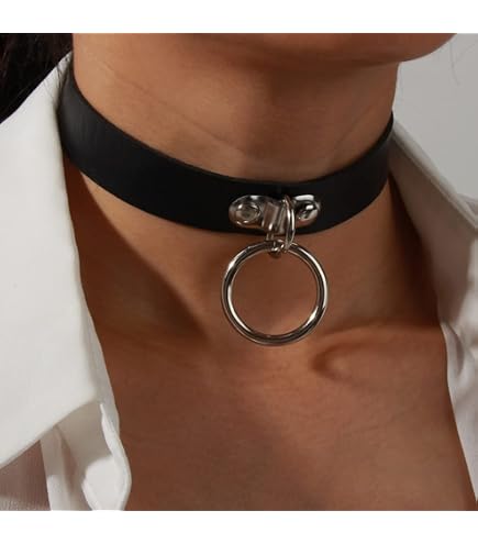 LEWECEEO Bow Choker Necklace - Handmade Leather Lolita Collar With Lock & Key, Black Rose - View #6