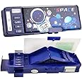 Royals hub Plastic Multifunctional Space Password Lock Double Sided Compass Box For Kids, Pencil Box For Boy & Girl, Aesthetic, Space Astronaut Theme Pencil Case Return Gifts For Kids, Blue
