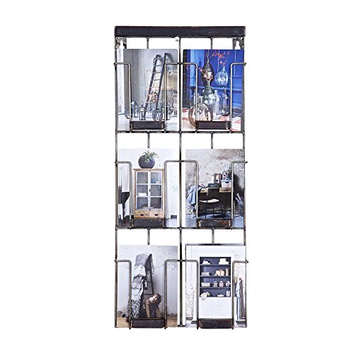 lounge-zone Kartenhalter Fotohalter Prospekthalter Wandprospekthalter Wanddisplay Wandset Metall schwarz 24x55cm 6x A6 13517 - 2