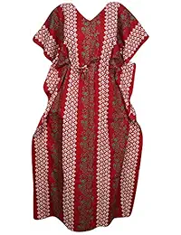 Indiatrendzs Women's Kaftan Nighty Floral Cotton Nightwear (Chest 56)