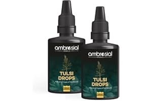 Tulsi Drops Concentrated Extract Of 5 Rare Tulsi 60ml | 100% Natural | Immunity Booster | Relieves Cough & Cold | By Ambrosial