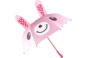 Olele-Kids Umbrella for Boys Girls Rain Gear Parasol Children Umbrella Professional Portable Dome Umbrellas Lovely 3D Animal Patterns Stick Umbrellas Until The Age Of 10 Old