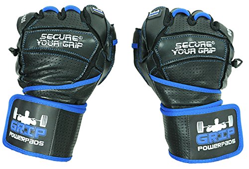 Grip Power Pads® Elite Fitnessstudio Leder Handschuhe mit integriertem 2″ Wide Handgelenkstützen – Leder Handschuh Design für Gewichtheben, Poweranheben, Bodybuilding und Krafttraining Übungen – Zufriedenheit Garantie & 1 Jahre Austauschgarantie - 2