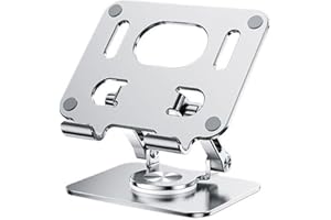 JESWO Support pour Tablette Multi-Angle, Support Rotatif à 360° avec Double Tige, Support de Tablette Pliable en Aluminium, Compatible avec iPad 4.7 à 12'', Galaxy Tab, Kindle