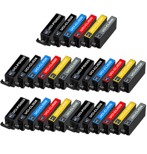 UCI 30x PGI-525 CLI-526 Cartouches d encre compatible avec Canon Pixma MG5150  MG5250  MG6150  MG6220  MG6250  MG8150  MG8220  MG8250  MX885  iP4850  iP4950  iX6550