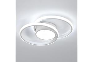 SENQIU Plafonnier LED Moderne, 42W 4700LM Lampe Plafond Rond, Lustre Blanc en Aluminium Acrylique pour Chambre, Salon, Cuisine, Lumière Blanche Froide 6500K, 40CM
